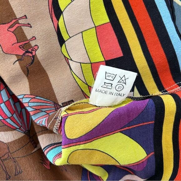 Peech Silk Colourful Hot Air Balloon Short sleeve Shirt - Picture 8 of 14